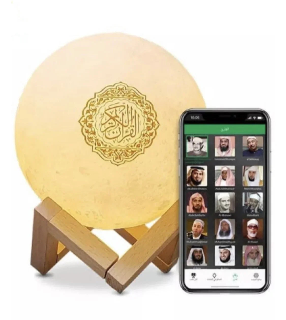 Veilleuse coranique MP3 lampe de lune SQ168 avec haut-parleur coran Bluetooth connecte android et iOS - MUWAHHID