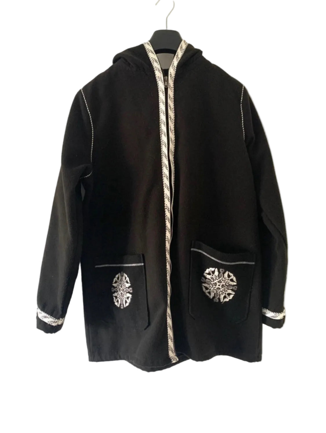 Djellaba marocaine traditionnelle à capuche - noir - MUWAHHID
