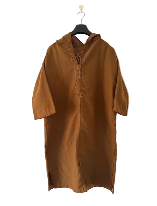 Kachabiya algérienne traditionnelle à capuche - marron - MUWAHHID