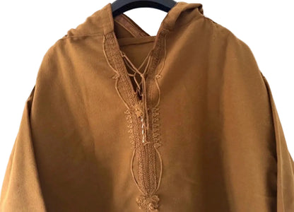 Kachabiya algérienne traditionnelle à capuche - marron - MUWAHHID