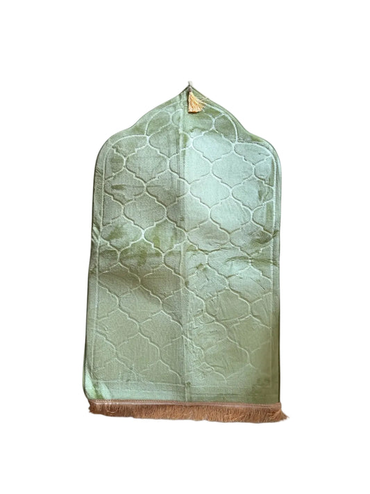Tapis de prière en velours épais et doux - confort premium | vert menthe - MUWAHHID