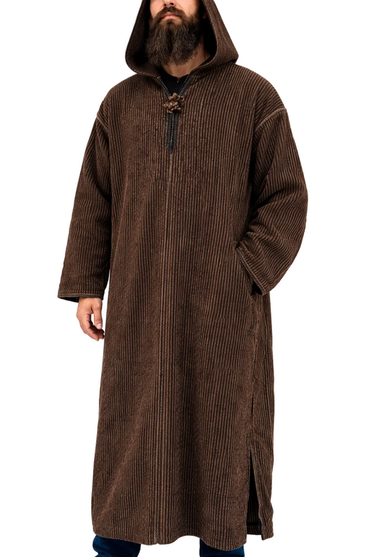 Djellaba marocaine traditionnelle à capuche - marron - MUWAHHID